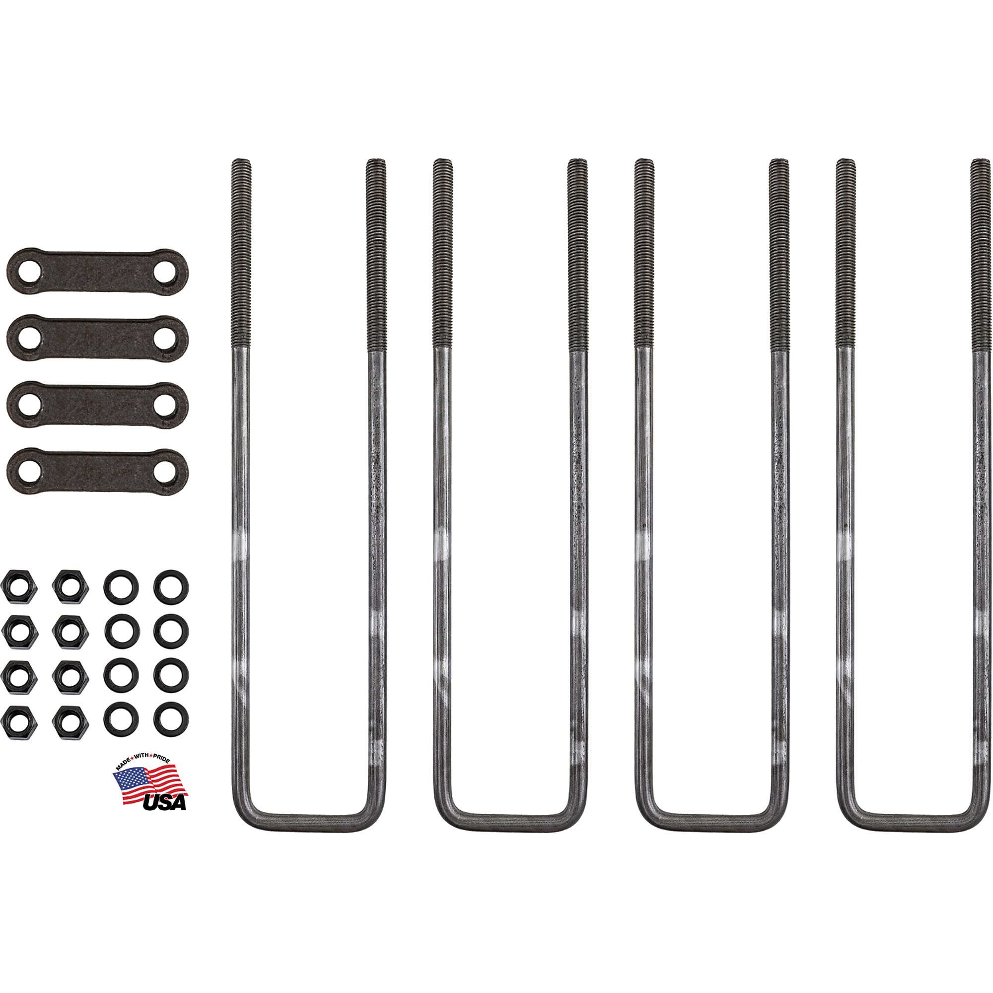 Buyers Products, 20in. Square Bend 5/8in. U-Bolt Kit-4 Sets, Length 20 in, Included (qty.) 4 Model# UB623520